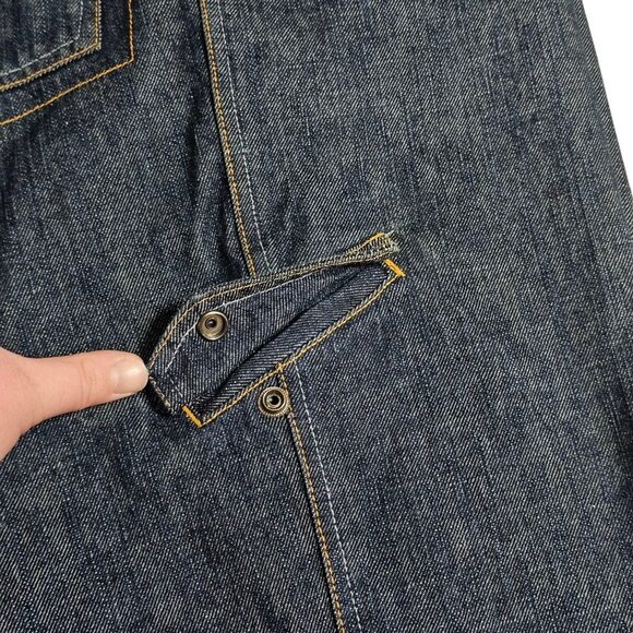 Barcode Jeans Y2K Baggy Wide Leg Denim 32x34 Cargo Stash Pocket Streetwear Skate - Picture 5 of 12